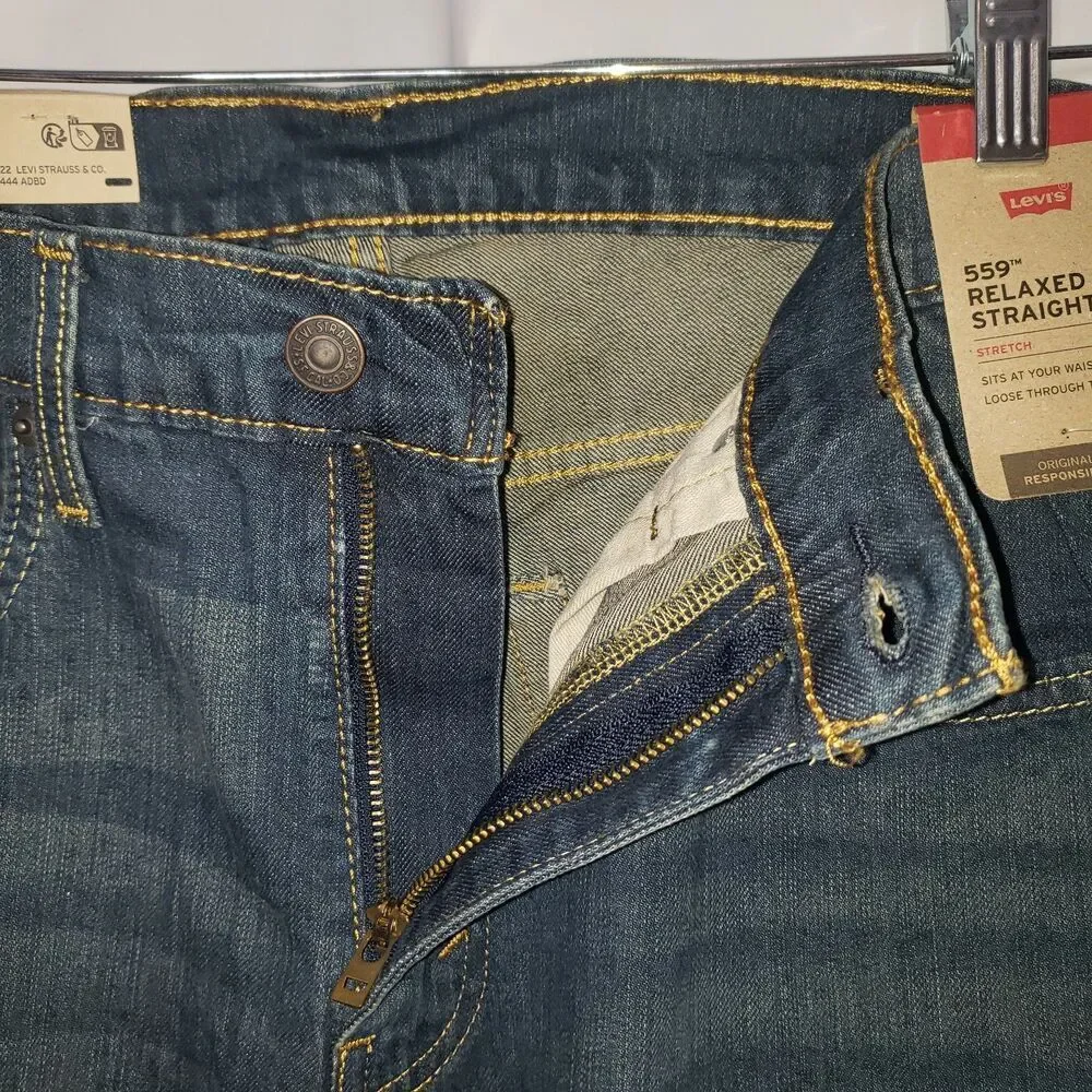 Levis 559 Relaxed Straight Leg Denim Jeans Mens Size 34W X 32L NEW